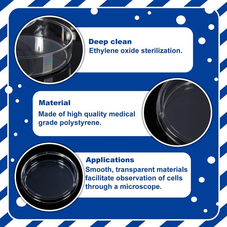 Laboratory Disposable Sterilized Plastic Petri Culture Dishes